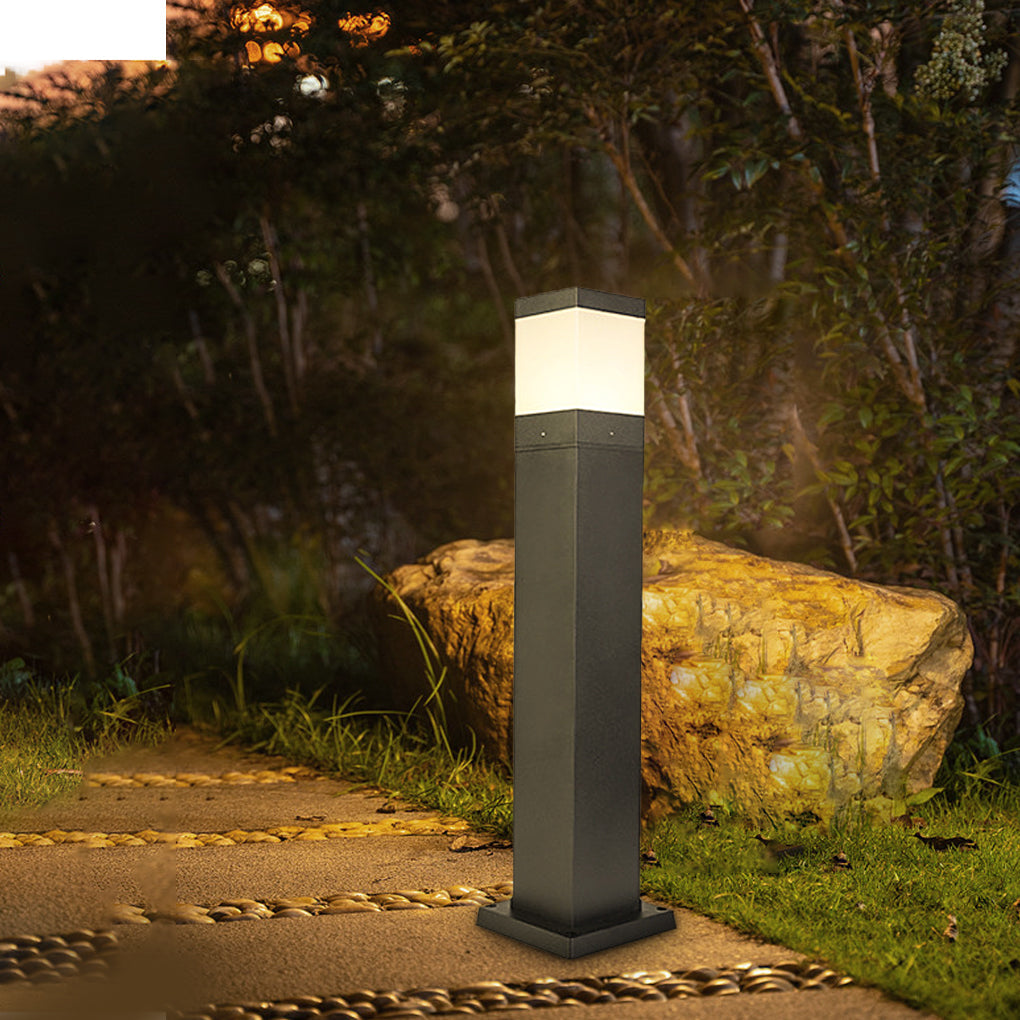 Modern Square Outdoor Bollard Light - Commercial Grade