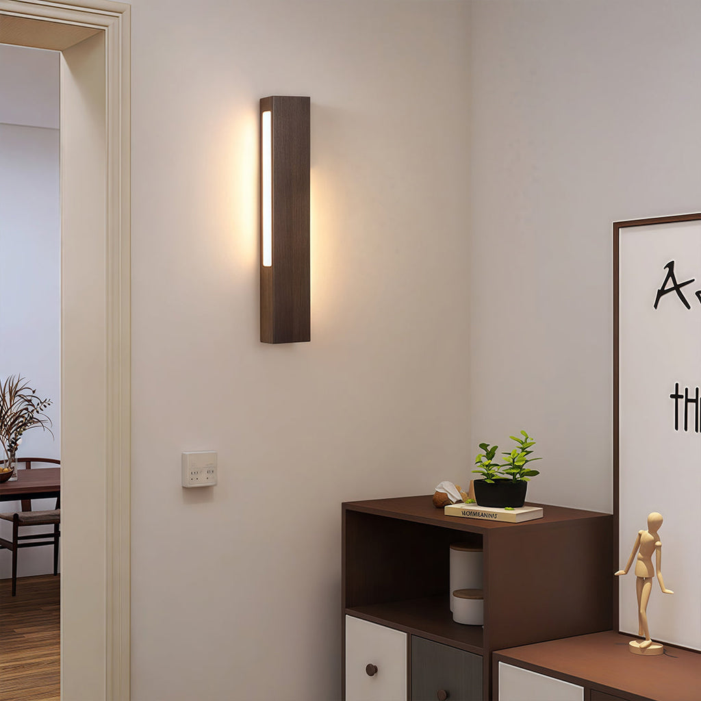 Premium Japanese LED Wall Light - Aluminum & Wood Bedside Lamp