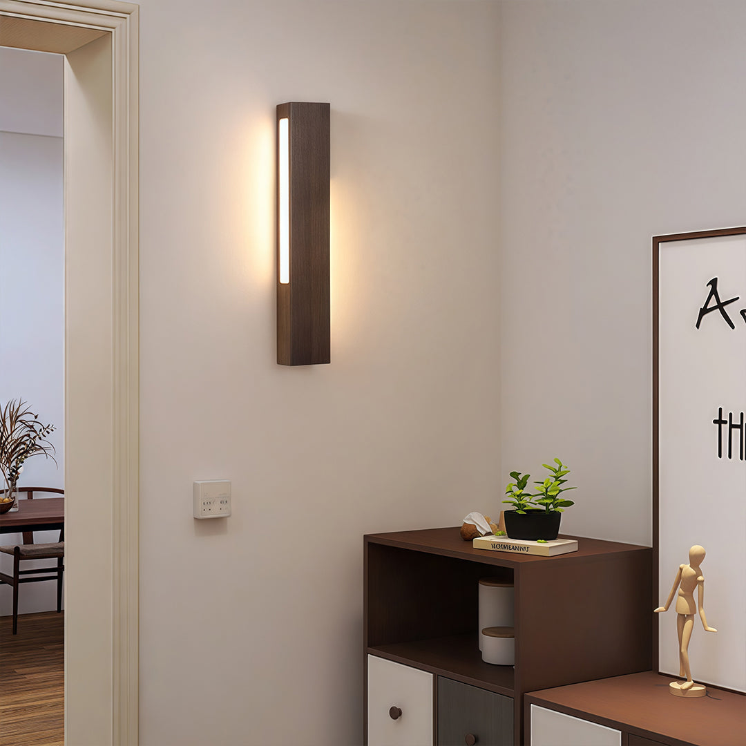 Premium Japanese LED Wall Light - Aluminum & Wood Bedside Lamp