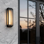 Modern Rectangular LED Outdoor Wall Light with Reeded Glass