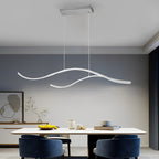 Wavy Curved LED Pendant Light - Modern Metal Ceiling Fixture
