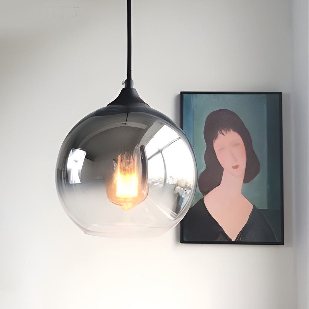 Modern Glass Round Pendant Light - Single-Ball Ceiling Fixture