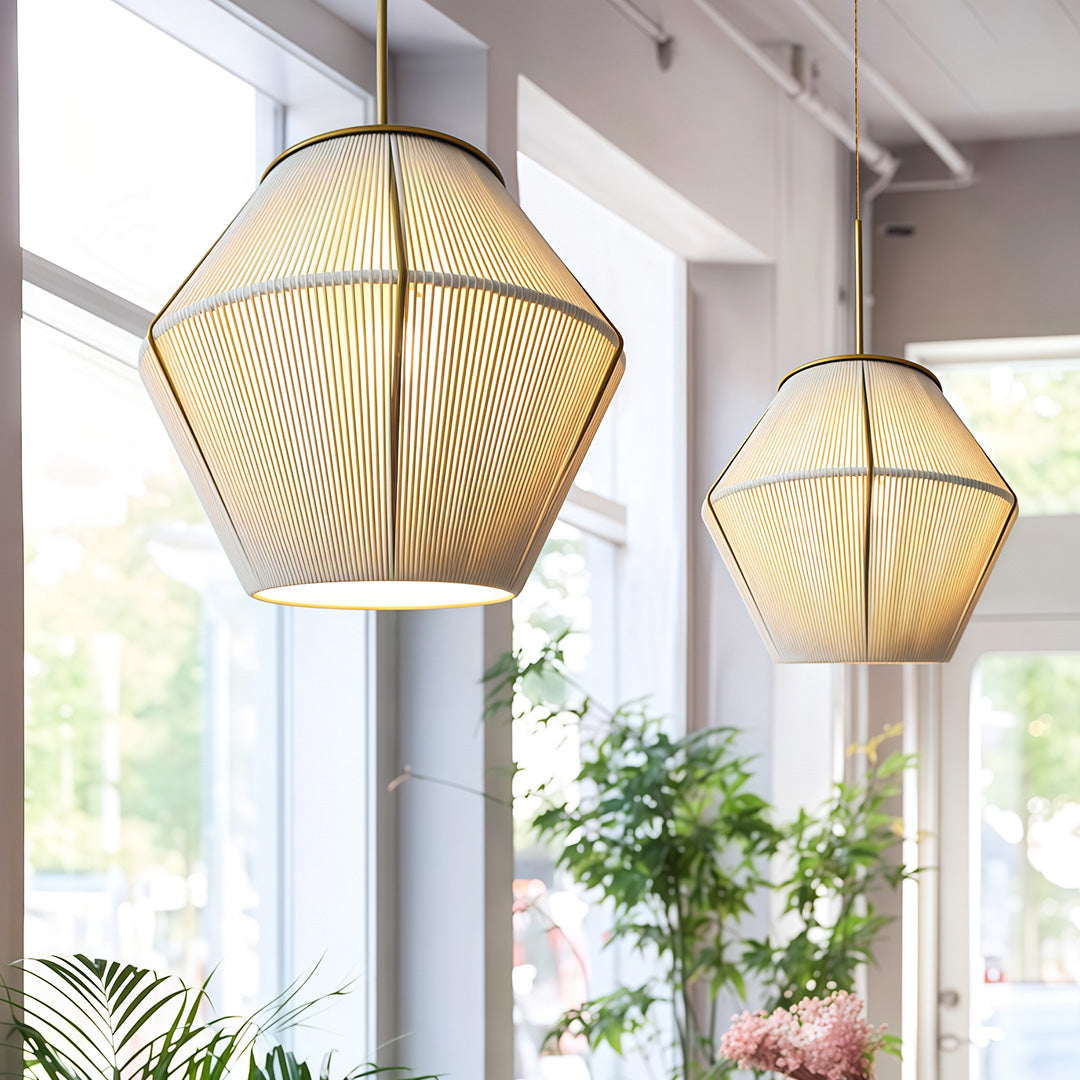 Japanese-Inspired Braided Hemp Rope Pendant Light