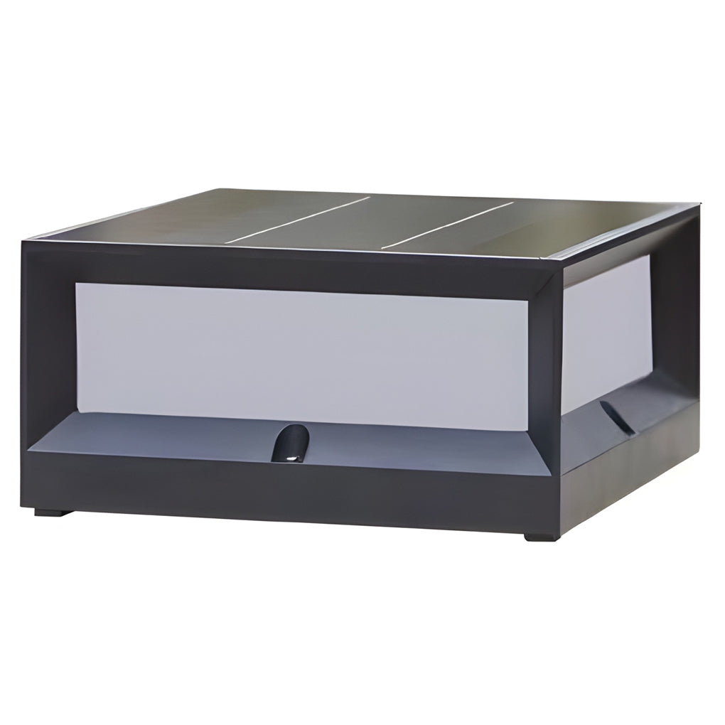 Premium Waterproof Black Solar Square Garden Pillar Light