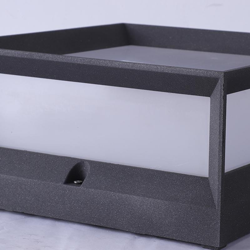 Premium Waterproof Black Solar Square Garden Pillar Light