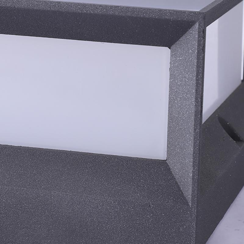 Premium Waterproof Black Solar Square Garden Pillar Light