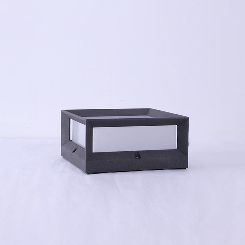 Premium Waterproof Black Solar Square Garden Pillar Light