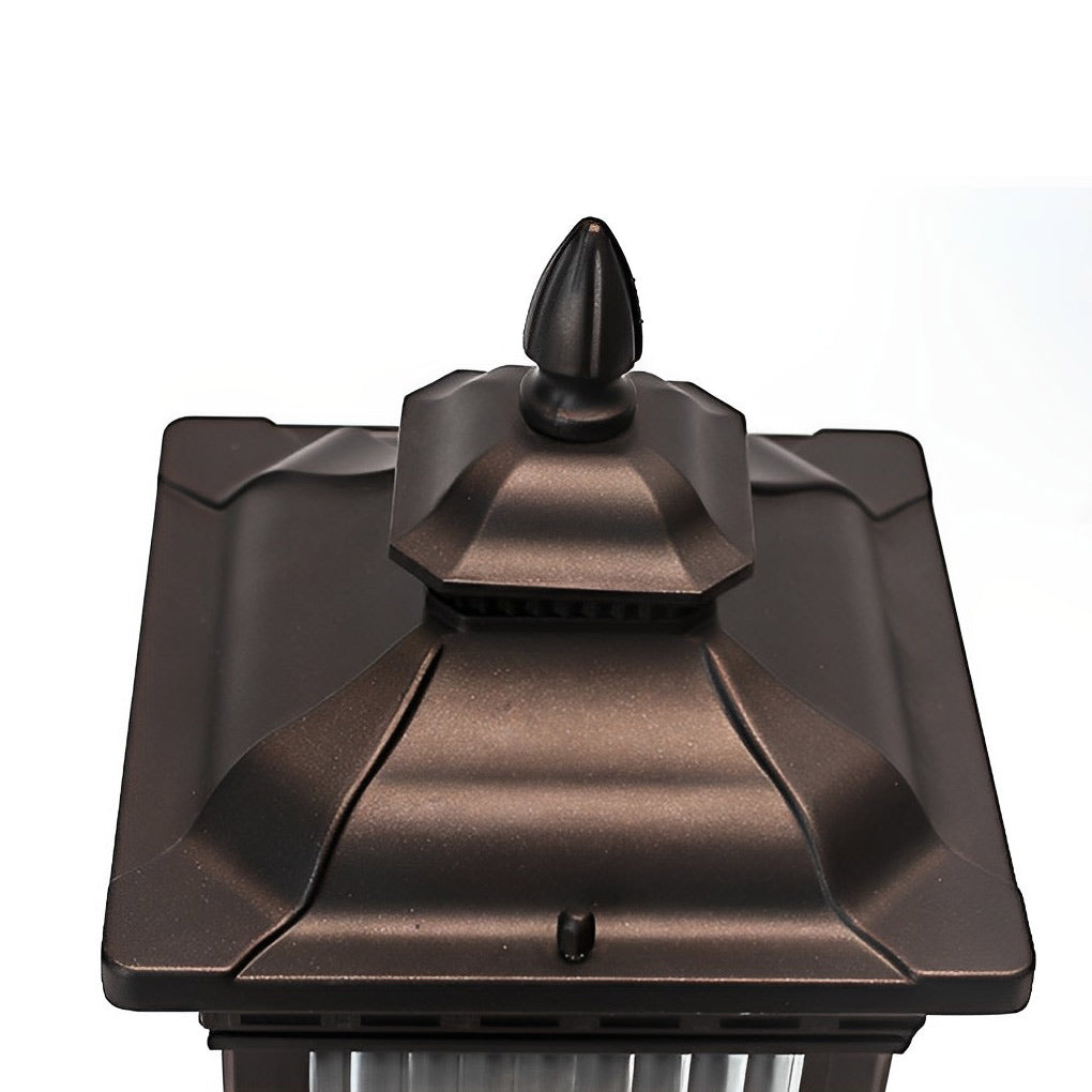 Vintage Solar Garden Post Lights - Elegant Grille Design for Fences