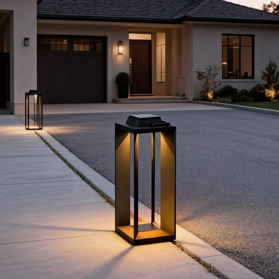 Modern Portable Black LED Solar Lantern
