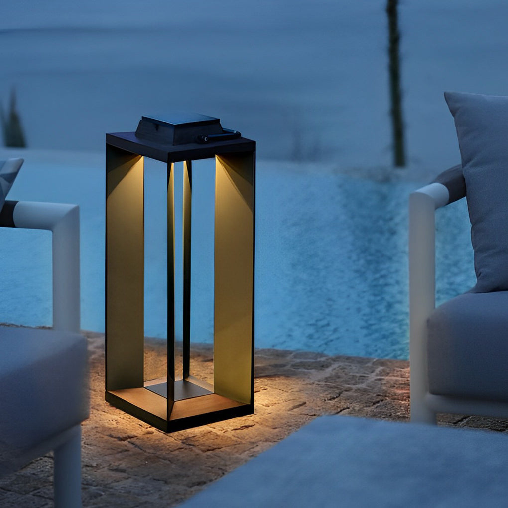 Modern Portable Black LED Solar Lantern