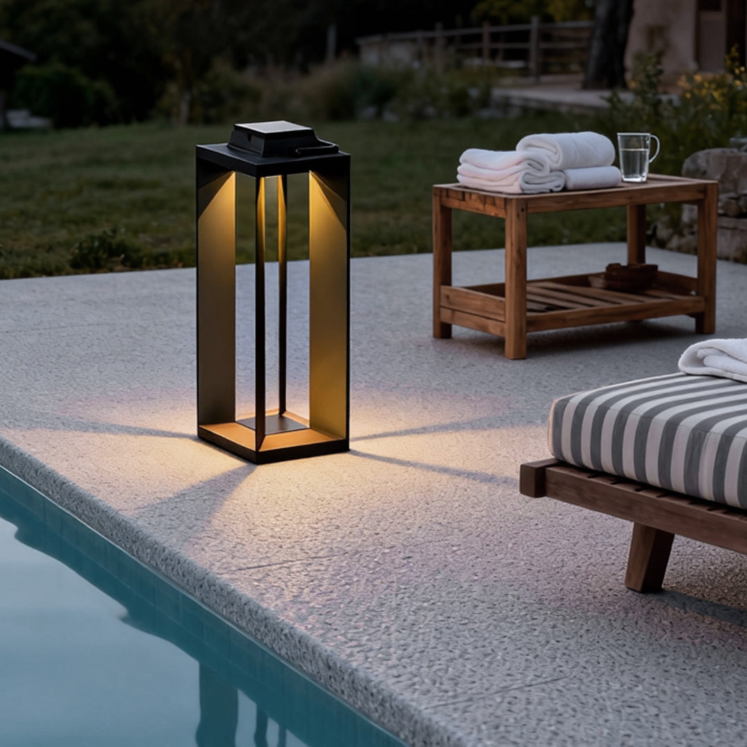 Modern Portable Black LED Solar Lantern
