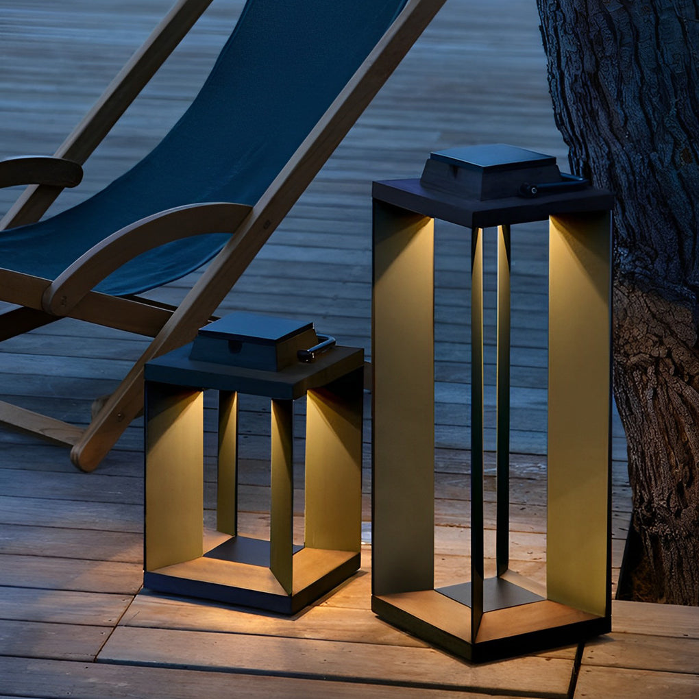 Modern Portable Black LED Solar Lantern