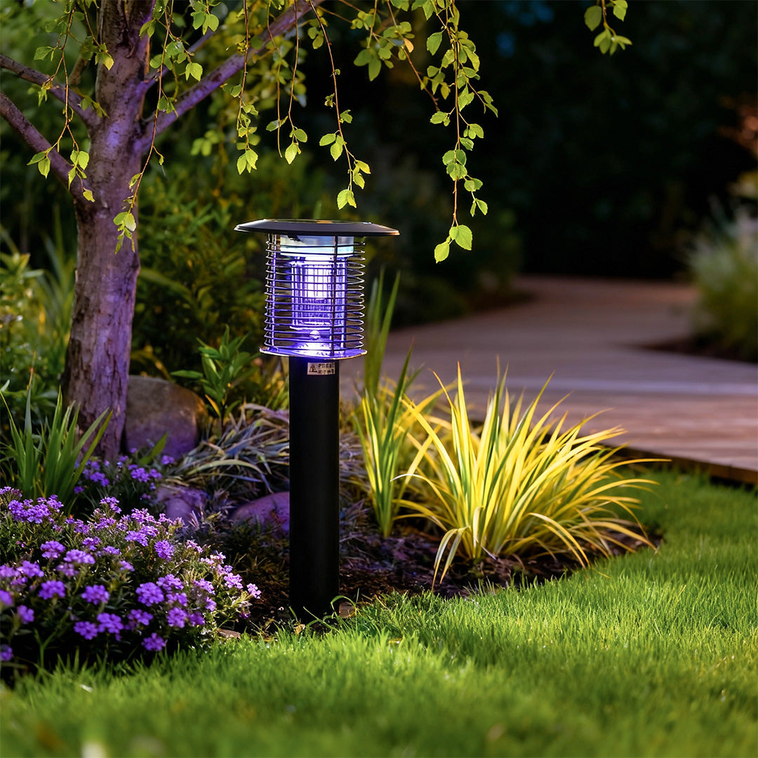 Premium Solar Garden Bug Zapper with Purple Light - Mosquito Killer Lamp