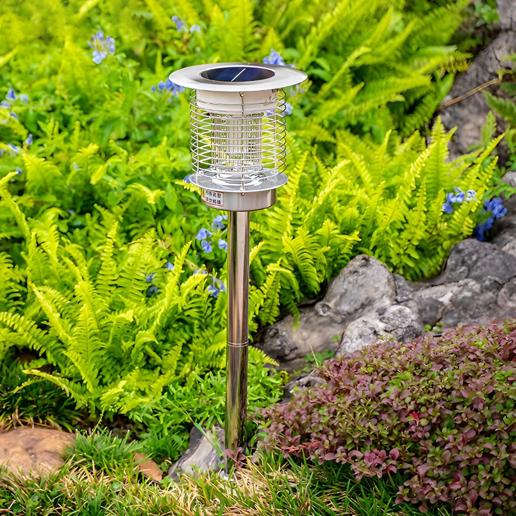 Premium Solar Garden Bug Zapper with Purple Light - Mosquito Killer Lamp