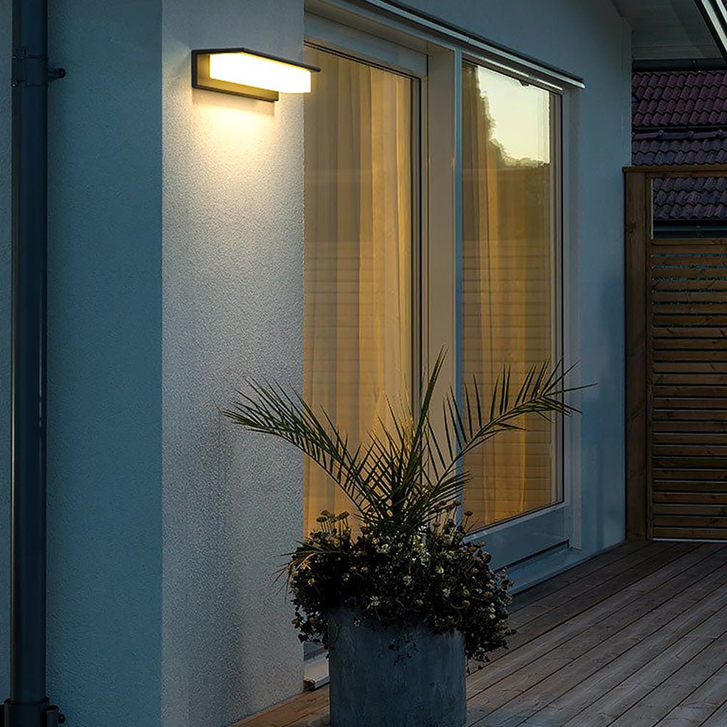 Premium Rectangular Waterproof Black Outdoor Porch Light