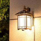 Retro LED Lantern Wall Sconce - Die-Cast Aluminum & Glass