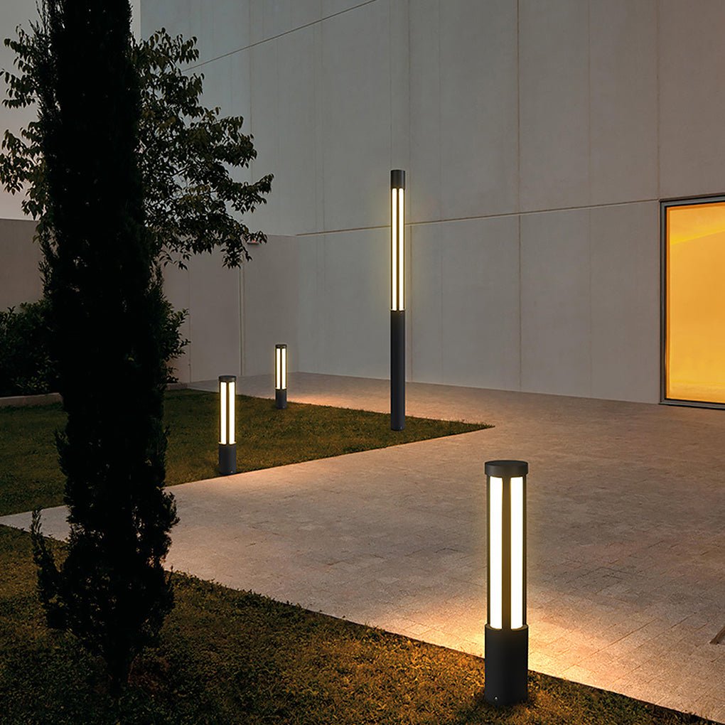 Modern Cylindrical LED Bollard Lights for Residential Landscaping