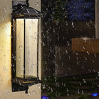 Premium Waterproof Solar Wall Mount Lights with Striped Glass Design