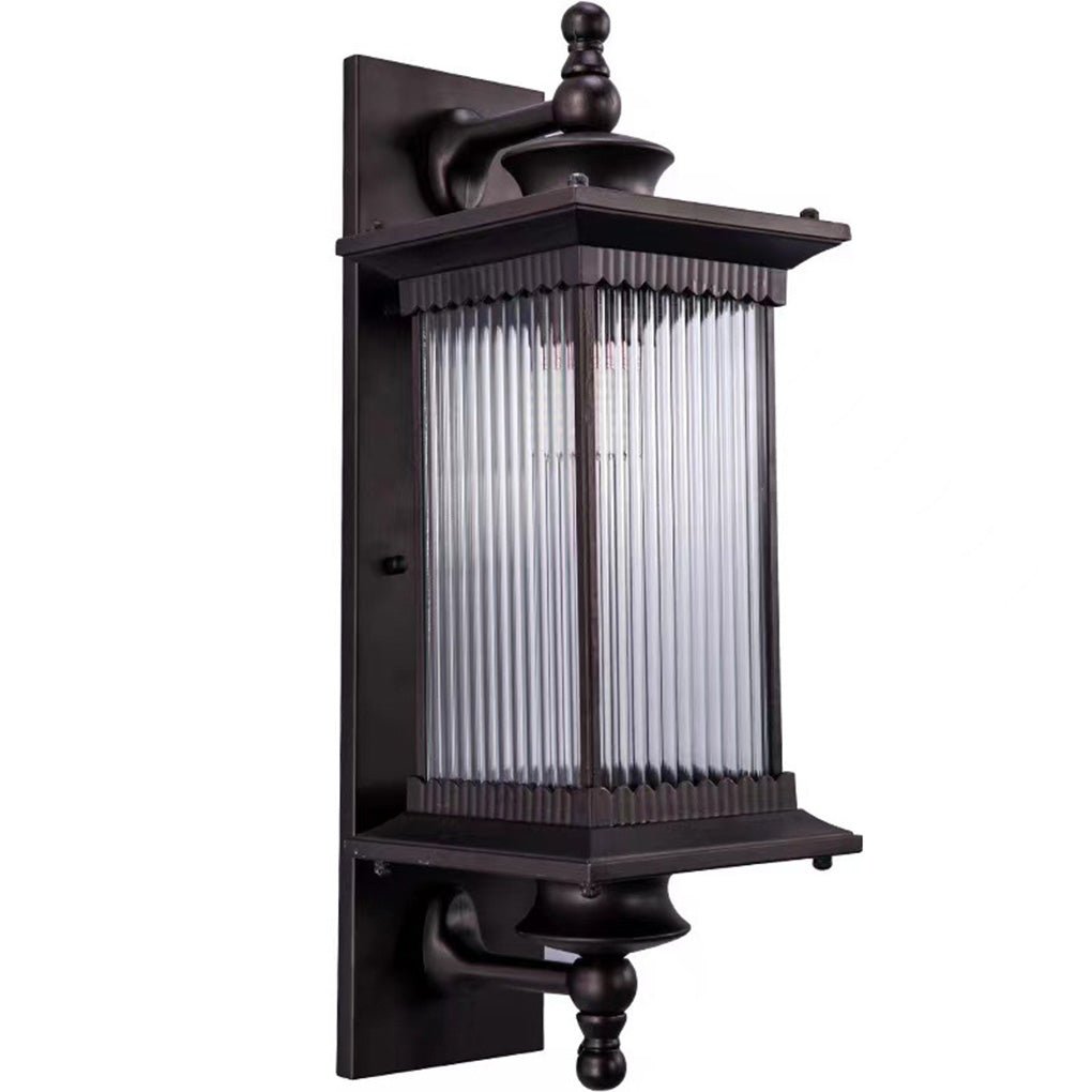 Premium Waterproof Solar Wall Mount Lights with Striped Glass Design