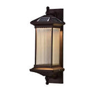 Premium Waterproof Solar Wall Mount Lights with Striped Glass Design