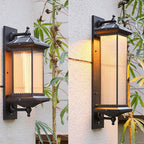 Premium Waterproof Wall-Mounted Solar Outdoor Light with Striped Glass