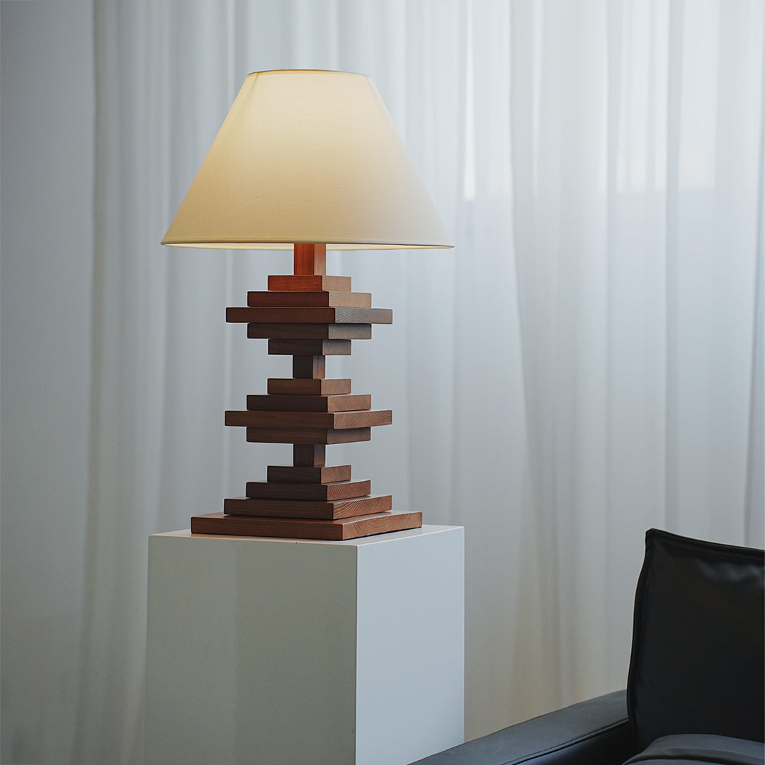 Premium Solid Wood Retro Table Lamp - Full-Spectrum Lighting