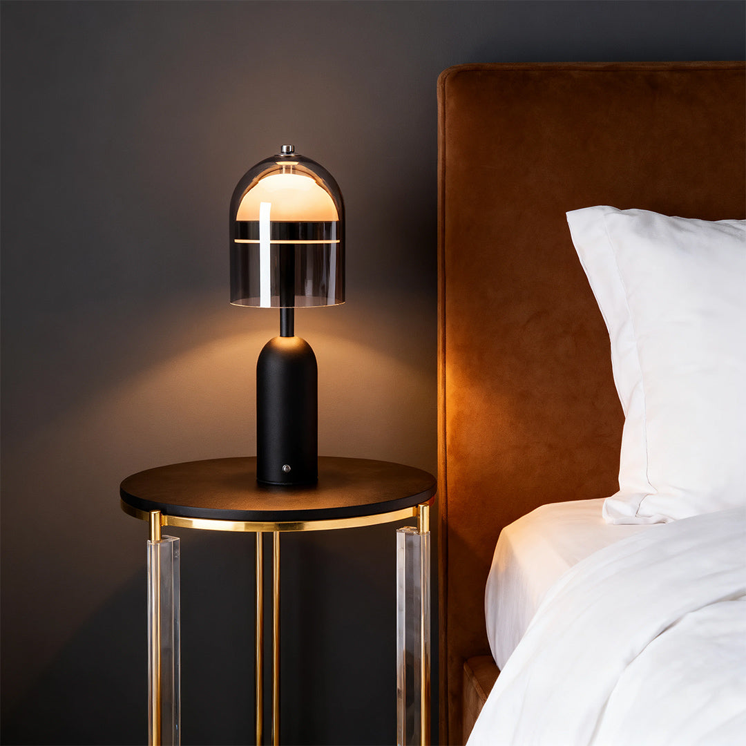 Minimalist Italian Glass Shade Table Lamp - Elegant Ambient Lighting