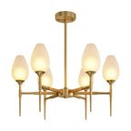 Modern Brass Glass Chandelier - Minimalist Ceiling Light