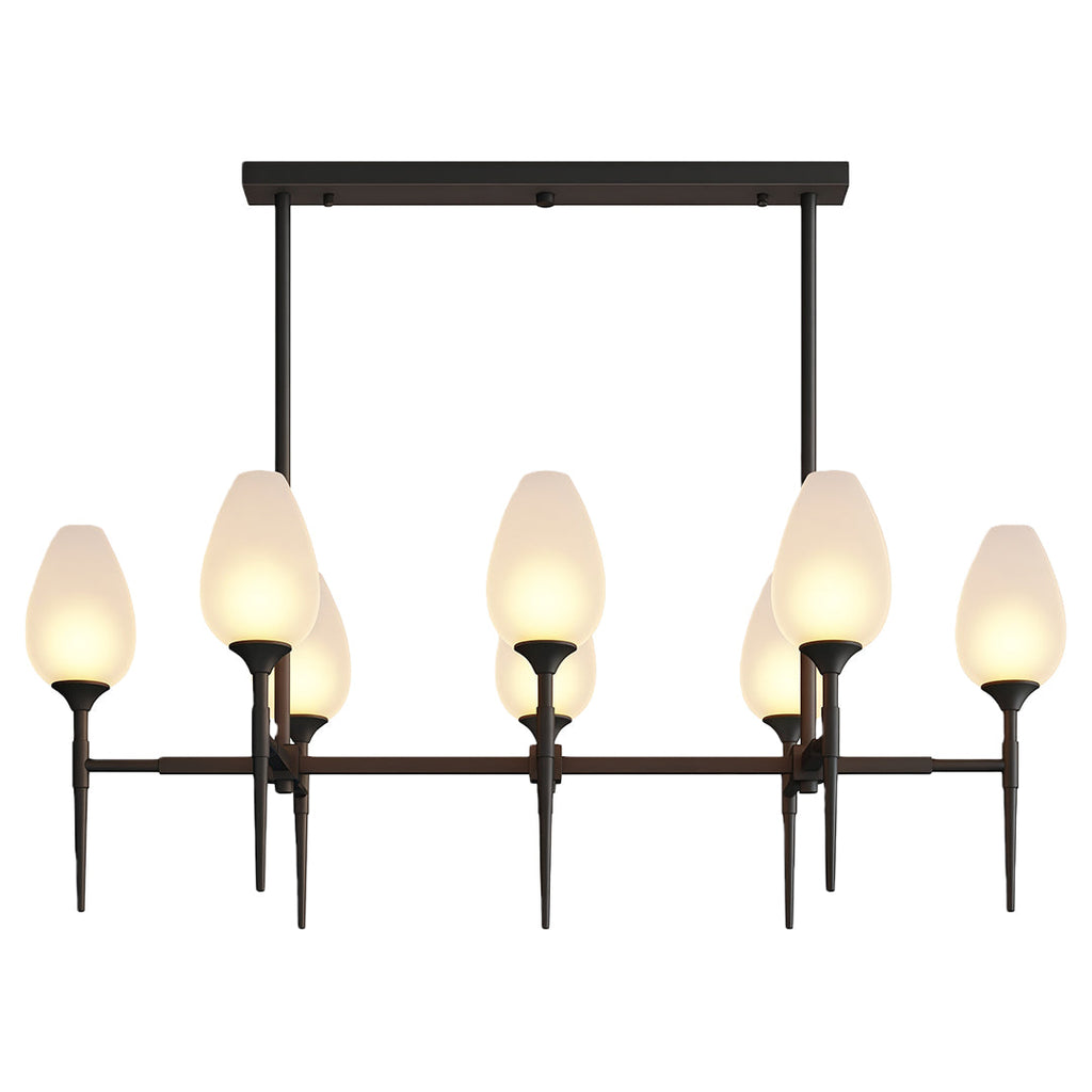 Modern Brass Glass Chandelier - Minimalist Ceiling Light