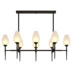 Modern Brass Glass Chandelier - Minimalist Ceiling Light