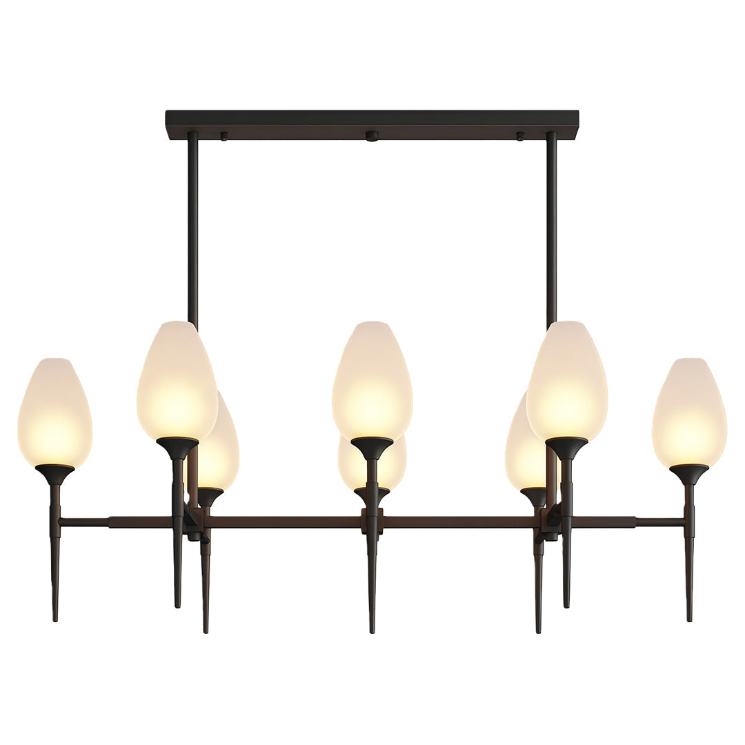 Modern Brass Glass Chandelier - Minimalist Ceiling Light