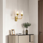 Modern Luxury Dual Head Copper Glass Wall Light