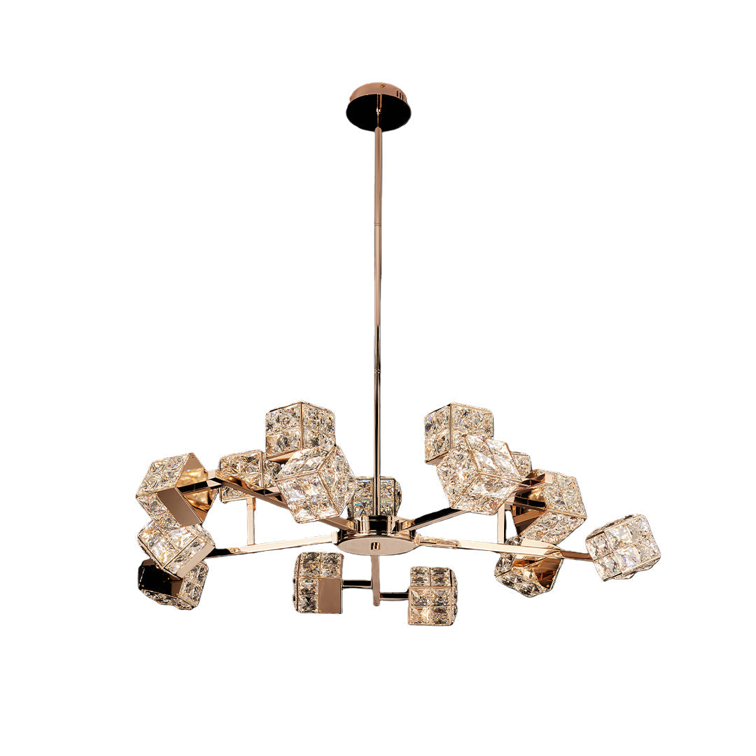 Modern Crystal Cube Ceiling Chandelier
