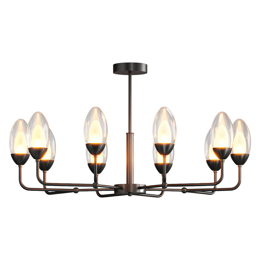 Luxury Copper Minimalist Chandelier - Modern Ceiling Light
