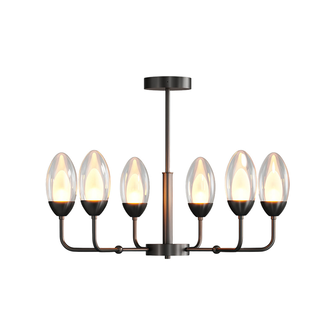 Luxury Copper Minimalist Chandelier - Modern Ceiling Light
