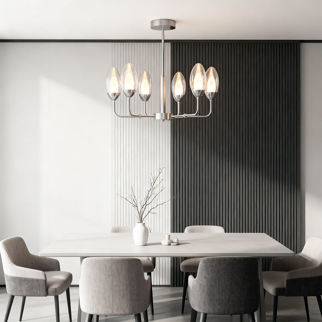 Luxury Copper Minimalist Chandelier - Modern Ceiling Light