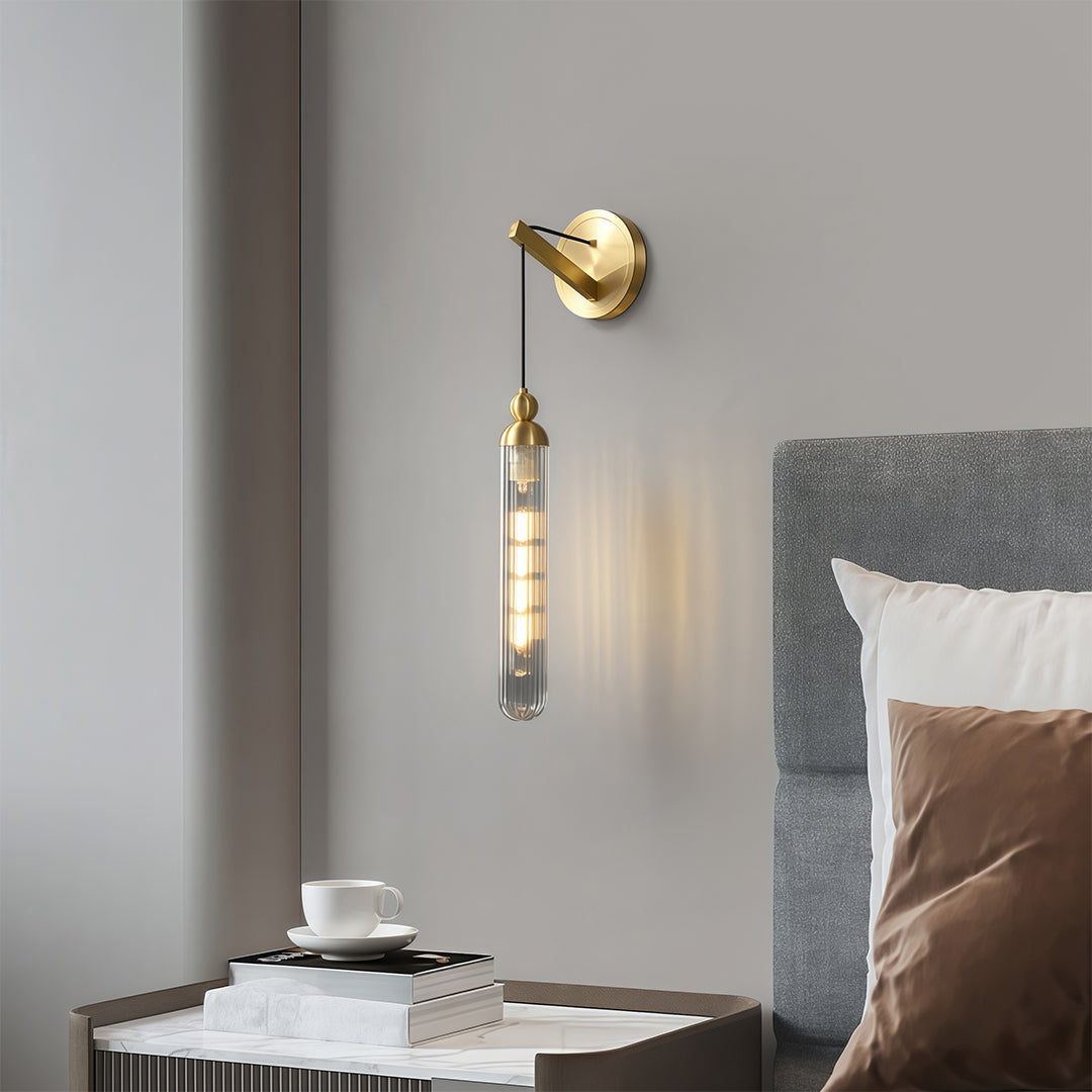 Modern Minimalist Brass Wall-Mounted Pendant Light