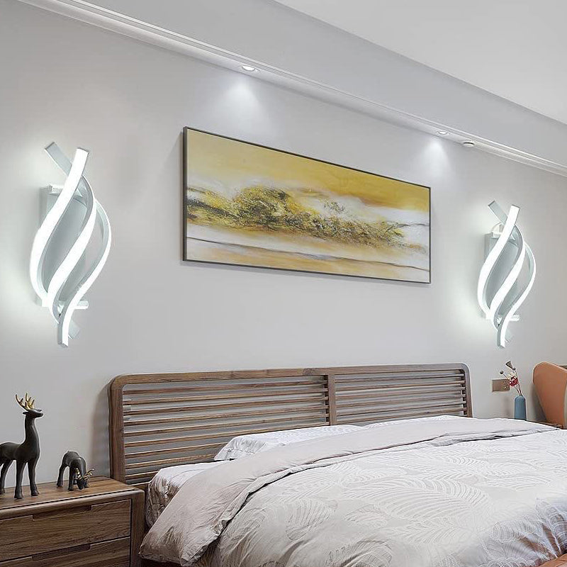 Modern Minimalist LED Spiral Wall Sconce - Metal Light Fixture