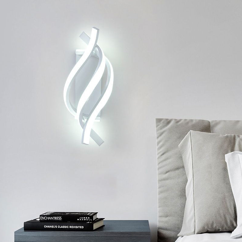 Modern Minimalist LED Spiral Wall Sconce - Metal Light Fixture