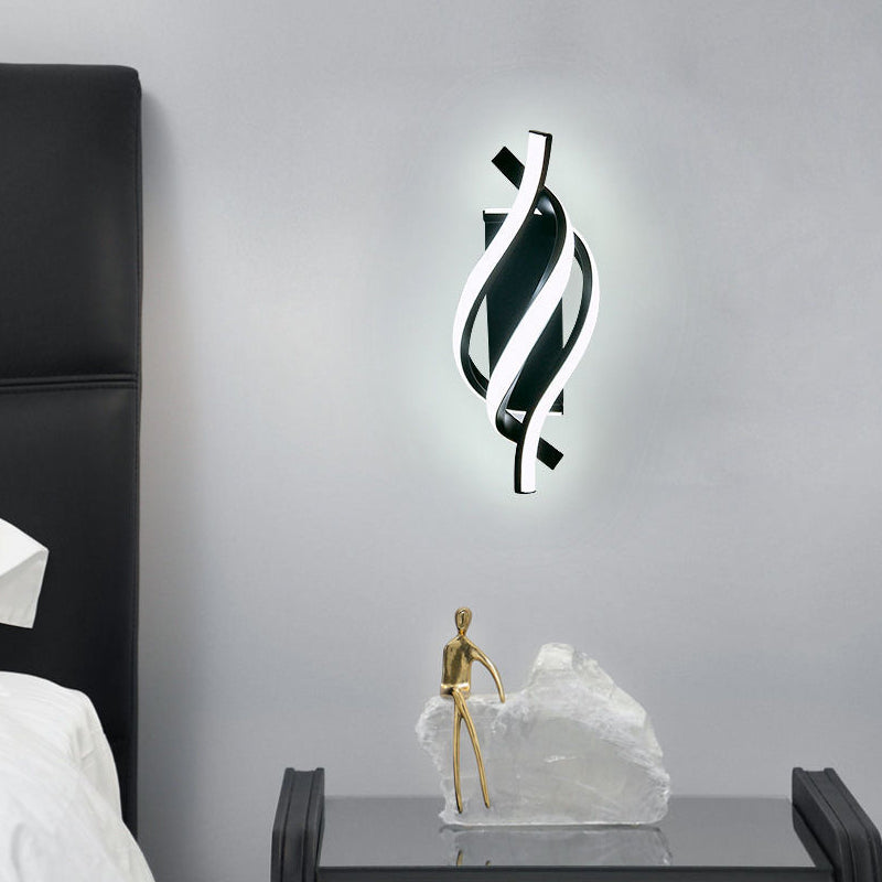 Modern Minimalist LED Spiral Wall Sconce - Metal Light Fixture