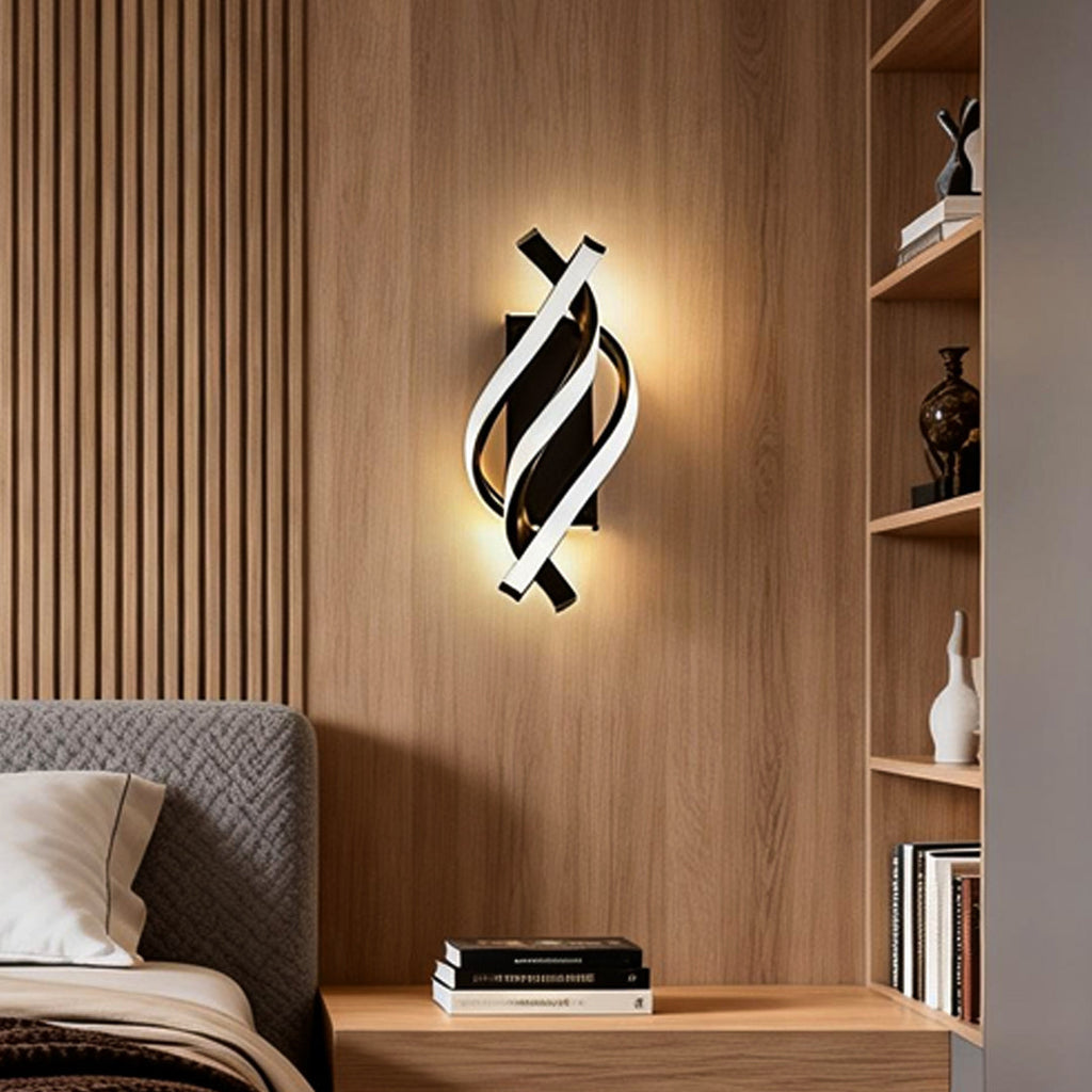Modern Minimalist LED Spiral Wall Sconce - Metal Light Fixture