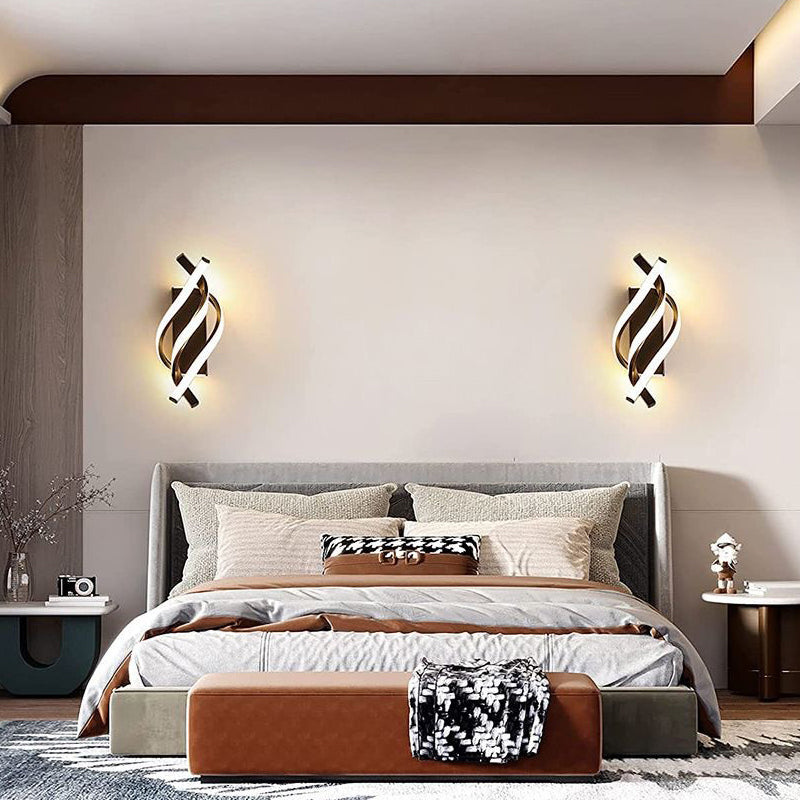 Modern Minimalist LED Spiral Wall Sconce - Metal Light Fixture