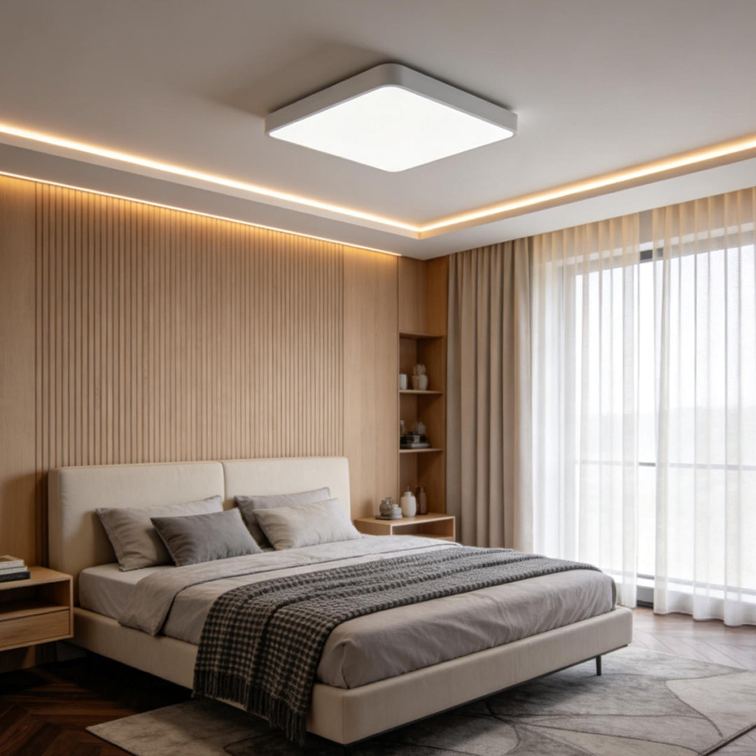 Modern Square LED Ceiling Light with Metal Accents