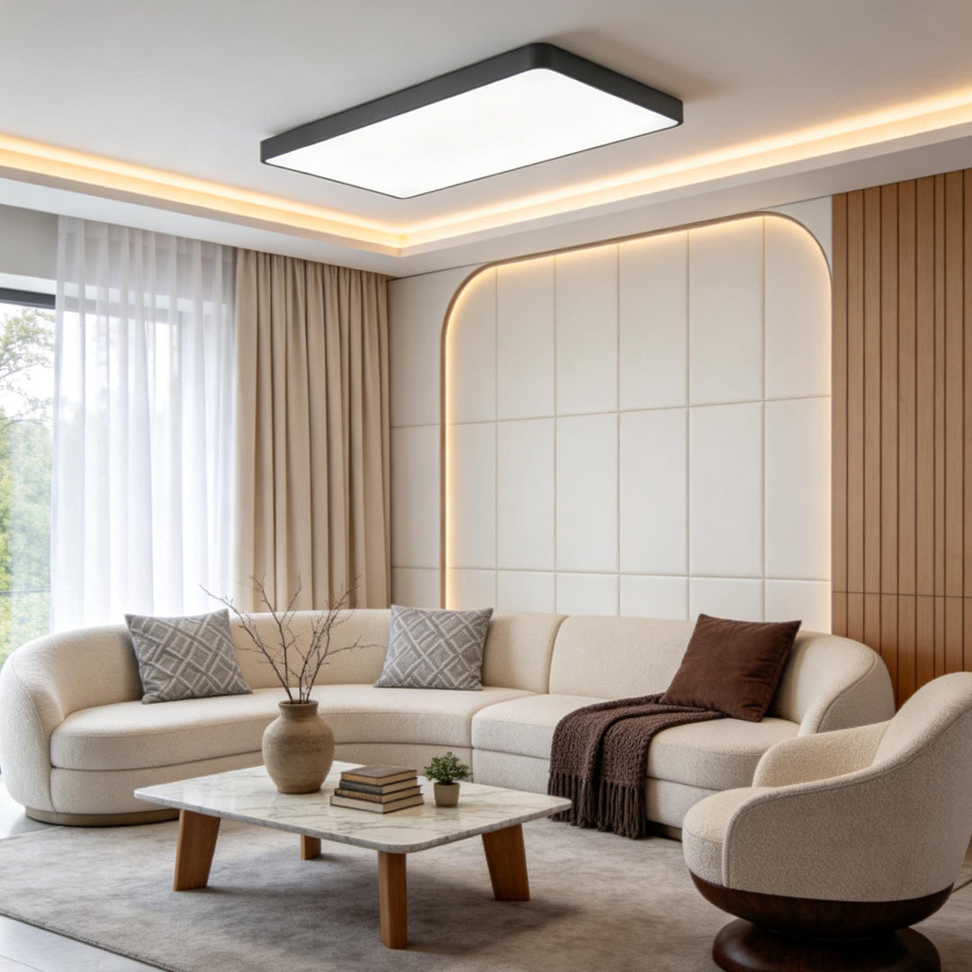 Modern Square LED Ceiling Light with Metal Accents