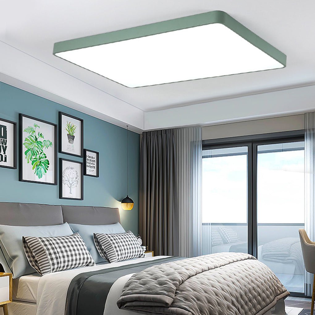 Modern Square LED Ceiling Light with Metal Accents