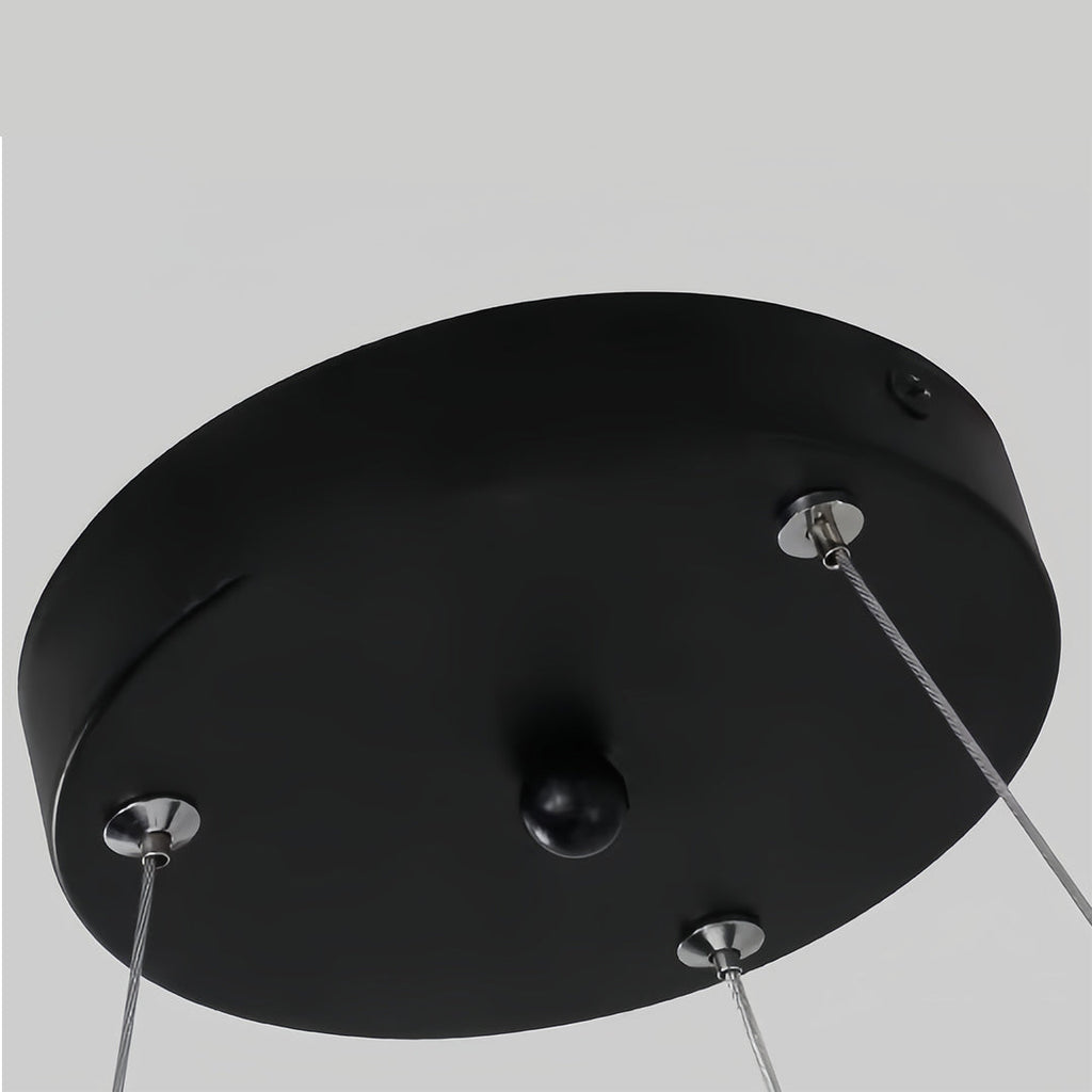 Contemporary Black LED Multi-Diamond Chandelier Ceiling Light