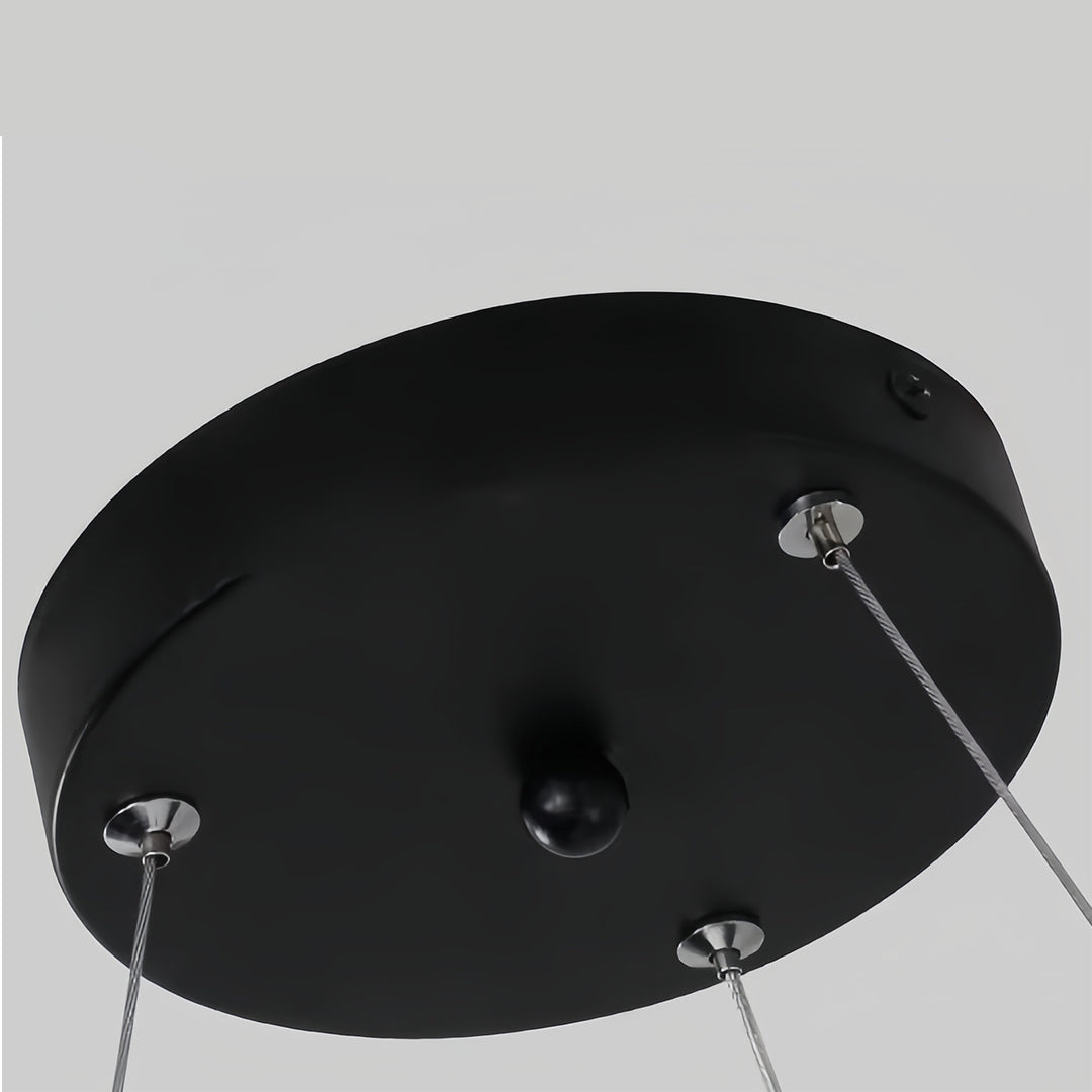 Contemporary Black LED Multi-Diamond Chandelier Ceiling Light