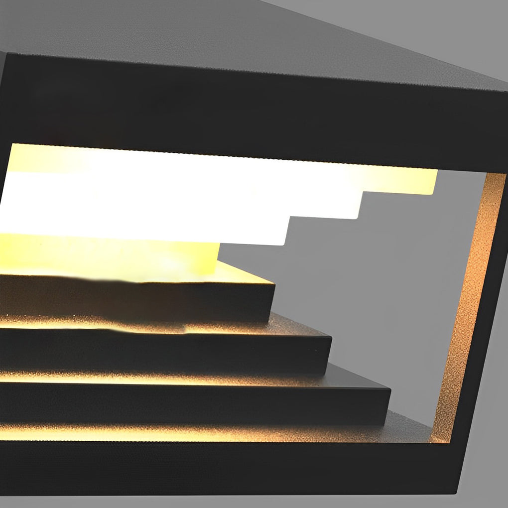 Modern Waterproof Black Square Pillar Light