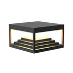 Modern Waterproof Black Square Pillar Light
