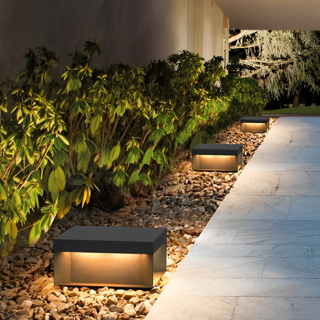 Premium Black Square Solar LED Deck Lights for Outdoor Landscaping